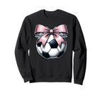 Soccer Coquette Bow Soccer Sweatshirt - Casual Everyday Wear Unisex