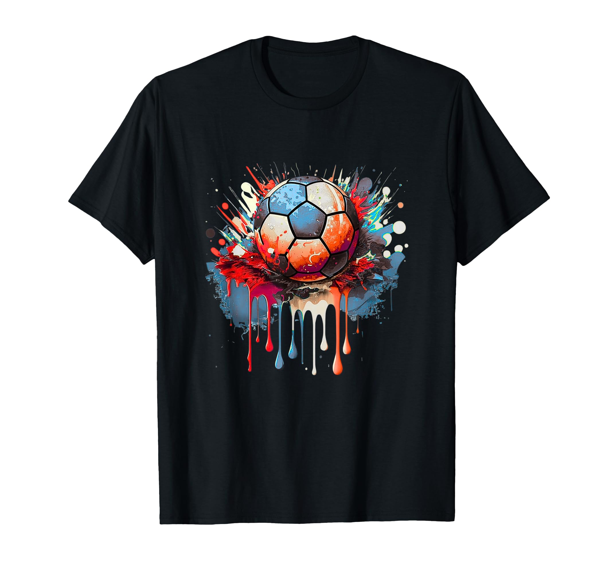 Colorful Soccer Ball Sports Art T-Shirt - Unique Graphic Unisex
