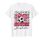 Groovy Soccer Sister Coquette Bow T-Shirt - Streetwear Style Men Women