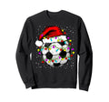 Soccer Ball Santa Hat Lights Coach Sweatshirt - Unique Graphic for Adults