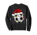 Soccer Ball Santa Hat Lights Coach Sweatshirt - Unique Graphic for Adults