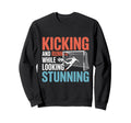 Soccer Kicking And Running While Sweatshirt - Unique Graphic Men Women