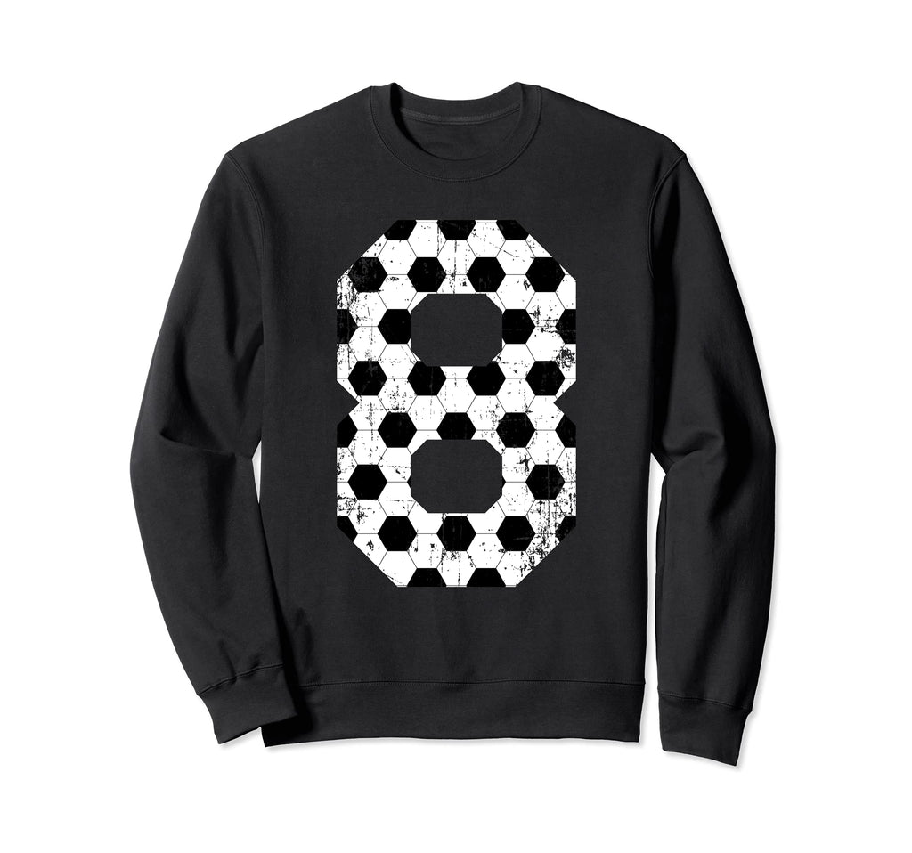 Soccer 8 Jersey Number Sweatshirt - Trendy Graphic for Adults