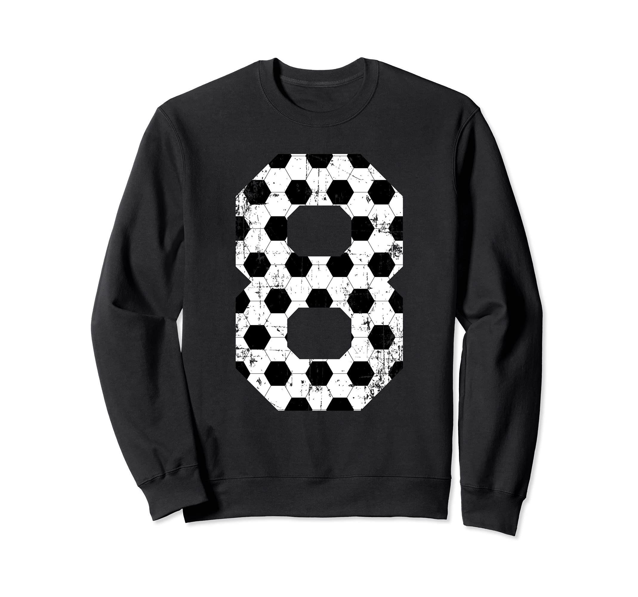 Soccer 8 Jersey Number Sweatshirt - Trendy Graphic for Adults