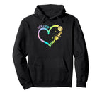 Colorful Watercolor Soccer Heart Soccer Hoodie - Trendy Graphic Men Women