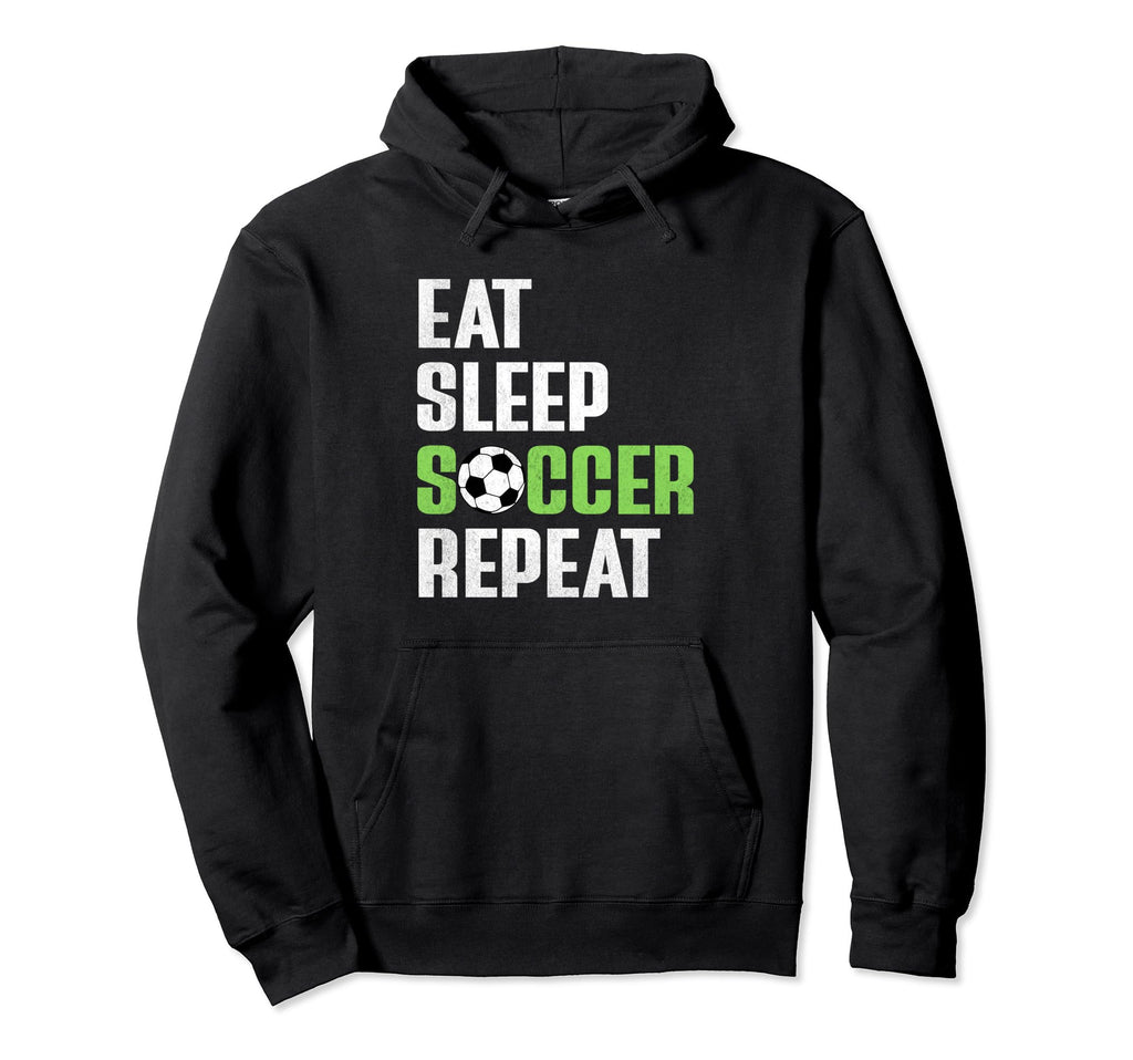 Eat Sleep Soccer Repeat Funny Soccer Mom Hoodie - Minimalist Print Unisex