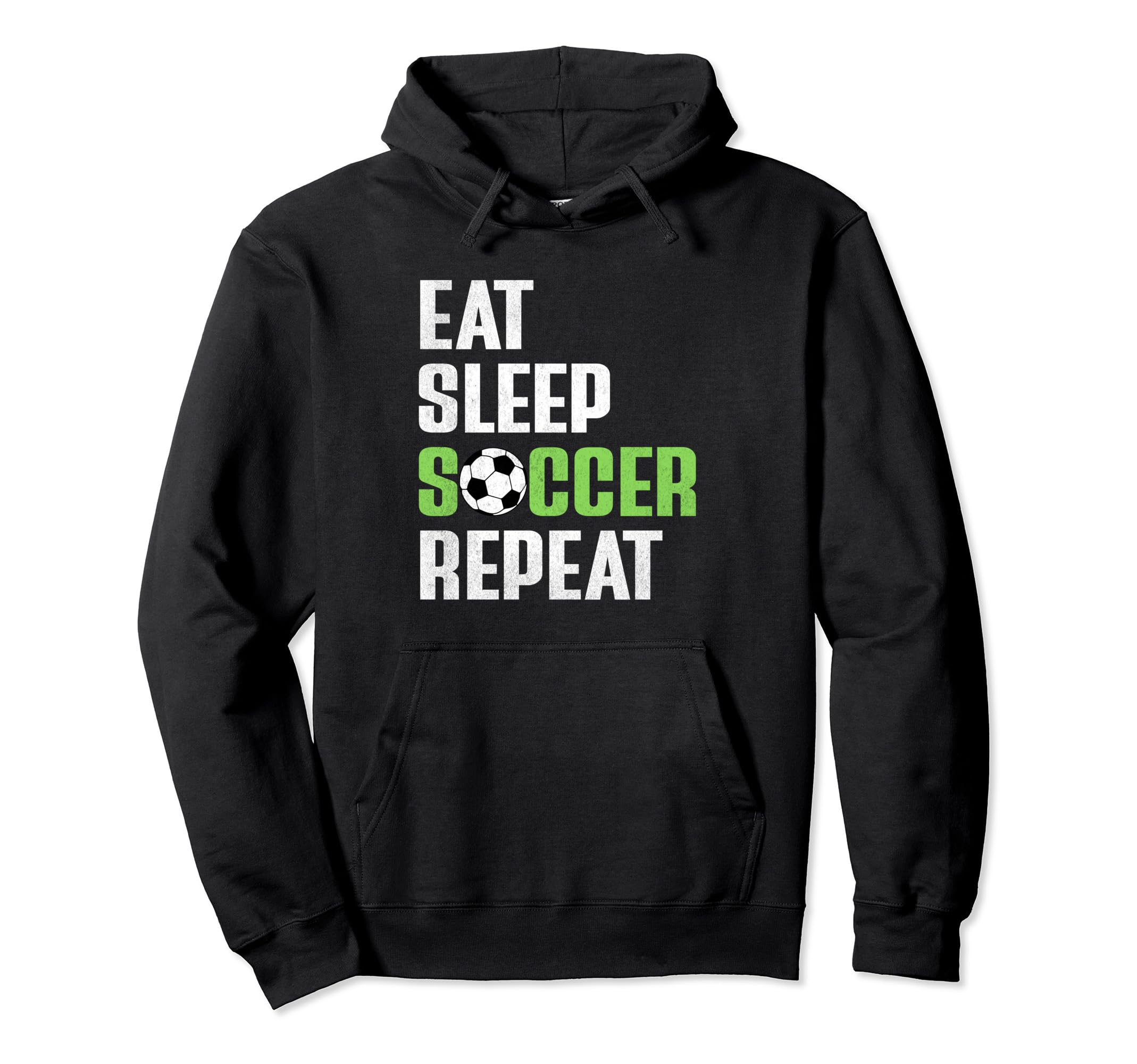 Eat Sleep Soccer Repeat Funny Soccer Mom Hoodie - Minimalist Print Unisex