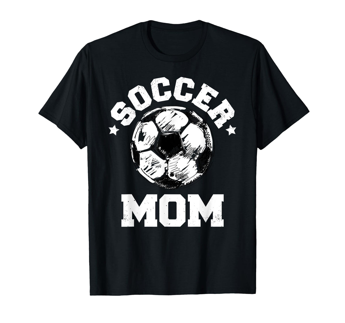 Soccer Mom Funny Soccer Ball Distressed T-Shirt - Custom Art Print Unisex