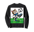 Cat Funny Cat Gang Cat Playing Soccer Sweatshirt - Trendy Graphic Men Women
