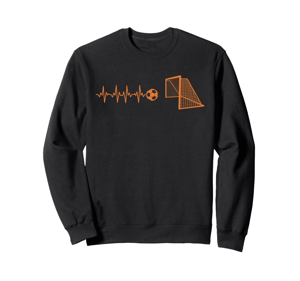 Funny Soccer Heartbeat Ecg Sweatshirt - Casual Everyday Wear for Adults