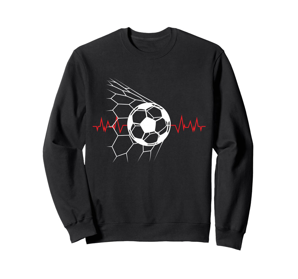 Soccer Ball Heartbeat Players Sweatshirt - Fun Novelty Design for Adults