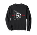 Soccer Ball Heartbeat Players Sweatshirt - Fun Novelty Design for Adults