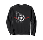 Soccer Ball Heartbeat Players Sweatshirt - Fun Novelty Design for Adults