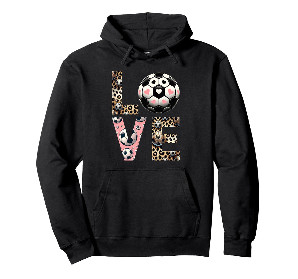 Love Soccer Leopard Soccer Player Sports Hoodie - Minimalist Print Unisex