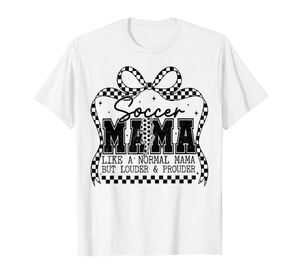 Soccer Mama Bow Game Day Coquette Soccer T-Shirt - Graphic Print Unisex