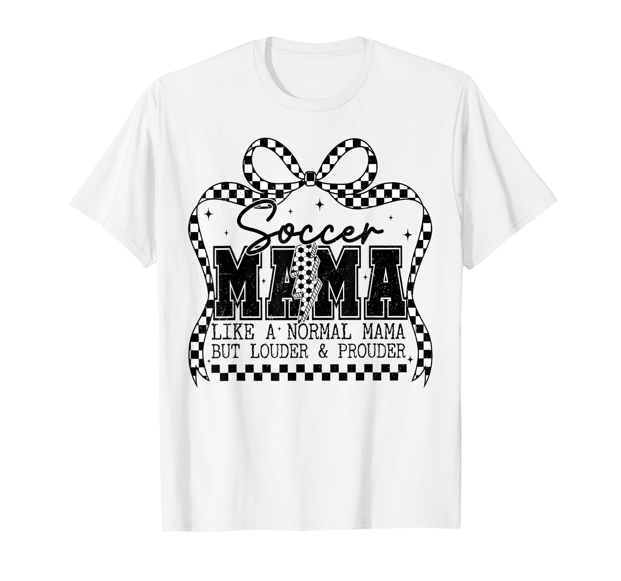 Soccer Mama Bow Game Day Coquette Soccer T-Shirt - Graphic Print Unisex