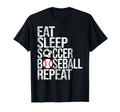 Eat Sleep Soccer Baseball Repeat T-Shirt - Minimalist Print for Adults