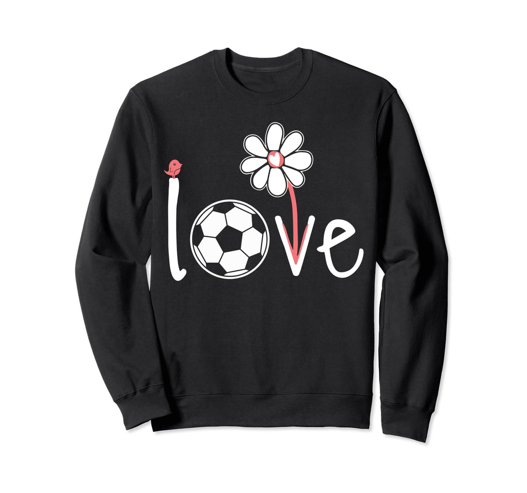 Soccer Love Soccer Sport Daisy Flower Sweatshirt - Graphic Print for Adults