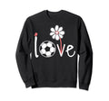 Soccer Love Soccer Sport Daisy Flower Sweatshirt - Graphic Print for Adults