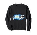 Heartbeat World Football Argentina Sweatshirt - Aesthetic Graphic Unisex