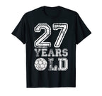 27 Years Old Soccer Sports Birthday T-Shirt - Unique Graphic Men Women