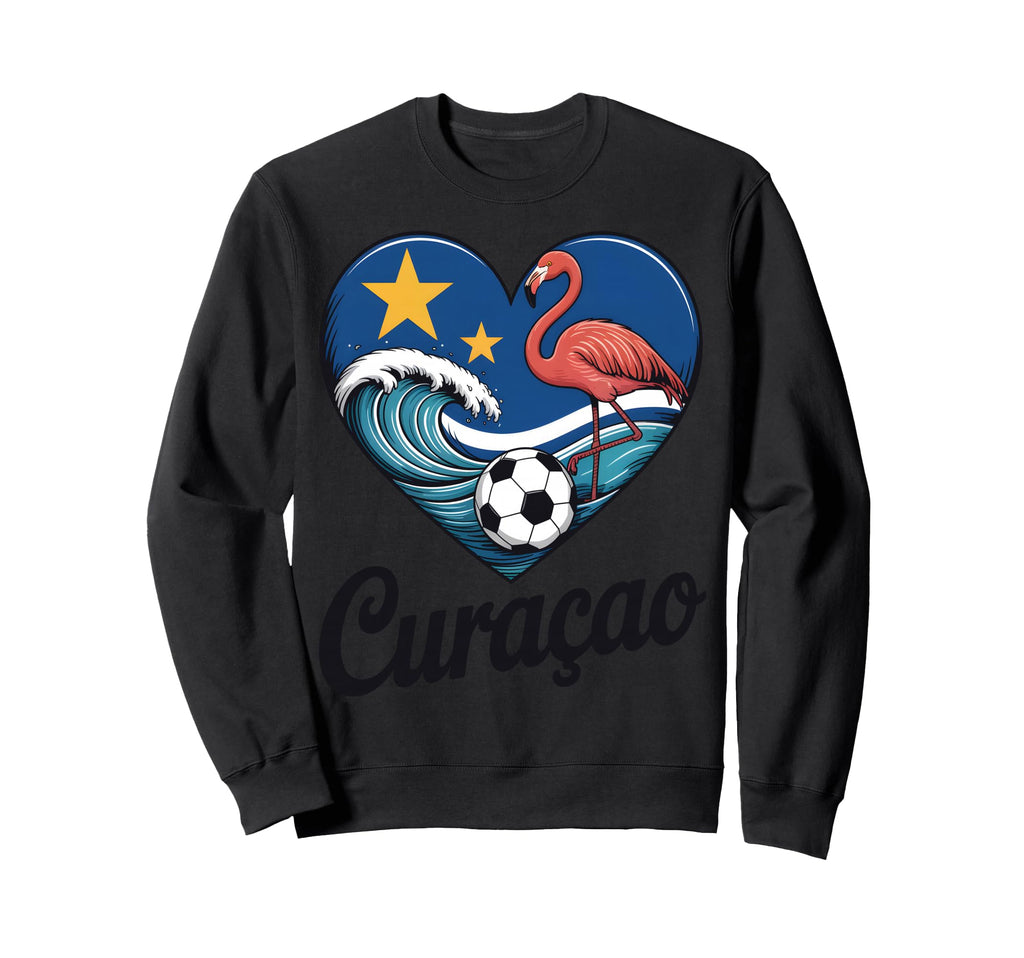 Cura Ao Soccer Heart Caribbean Sweatshirt - Minimalist Print Men Women