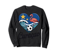 Cura Ao Soccer Heart Caribbean Sweatshirt - Minimalist Print Men Women