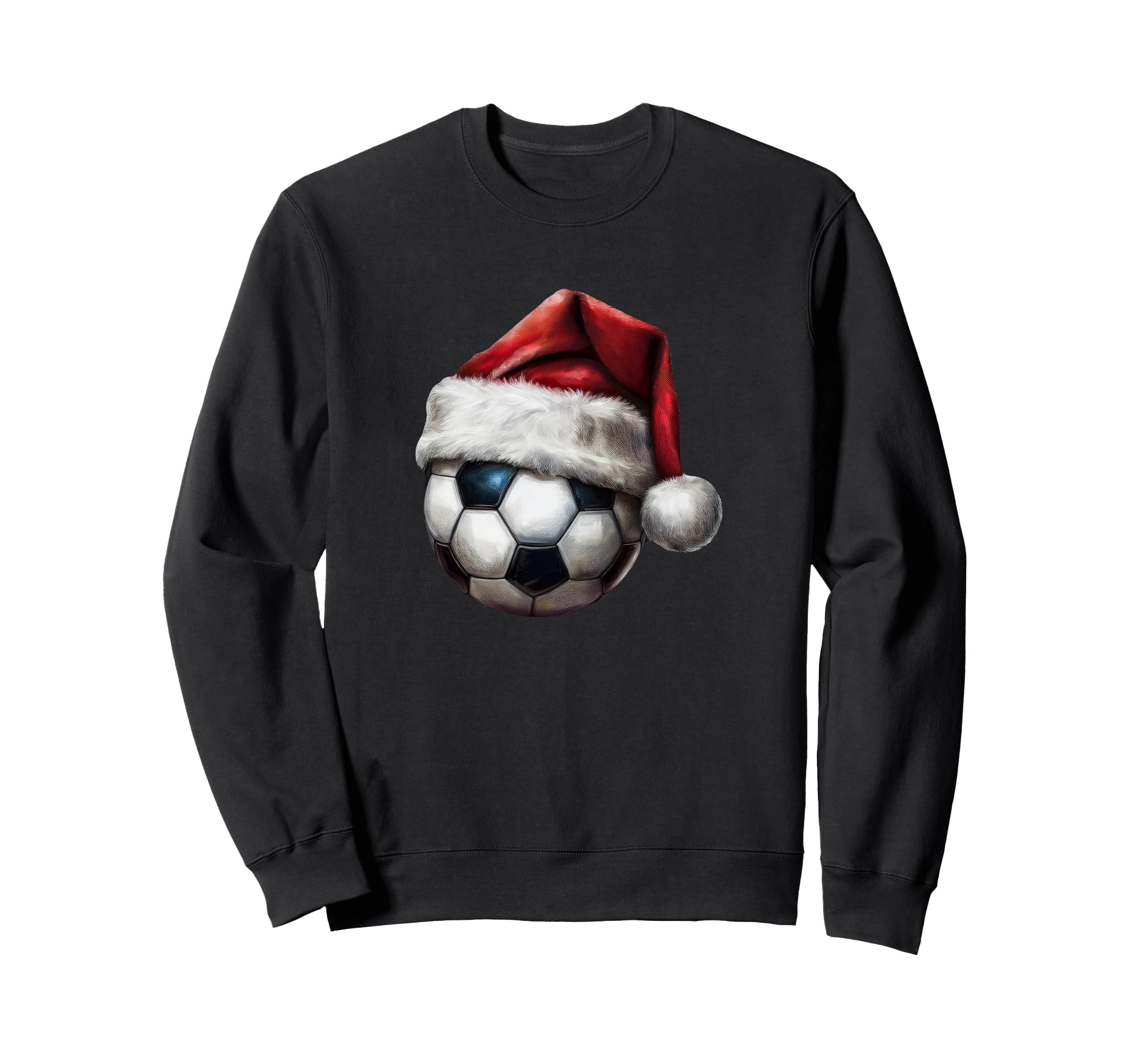 Soccer Ball Santa Hat Family Sweatshirt - Aesthetic Graphic Unisex