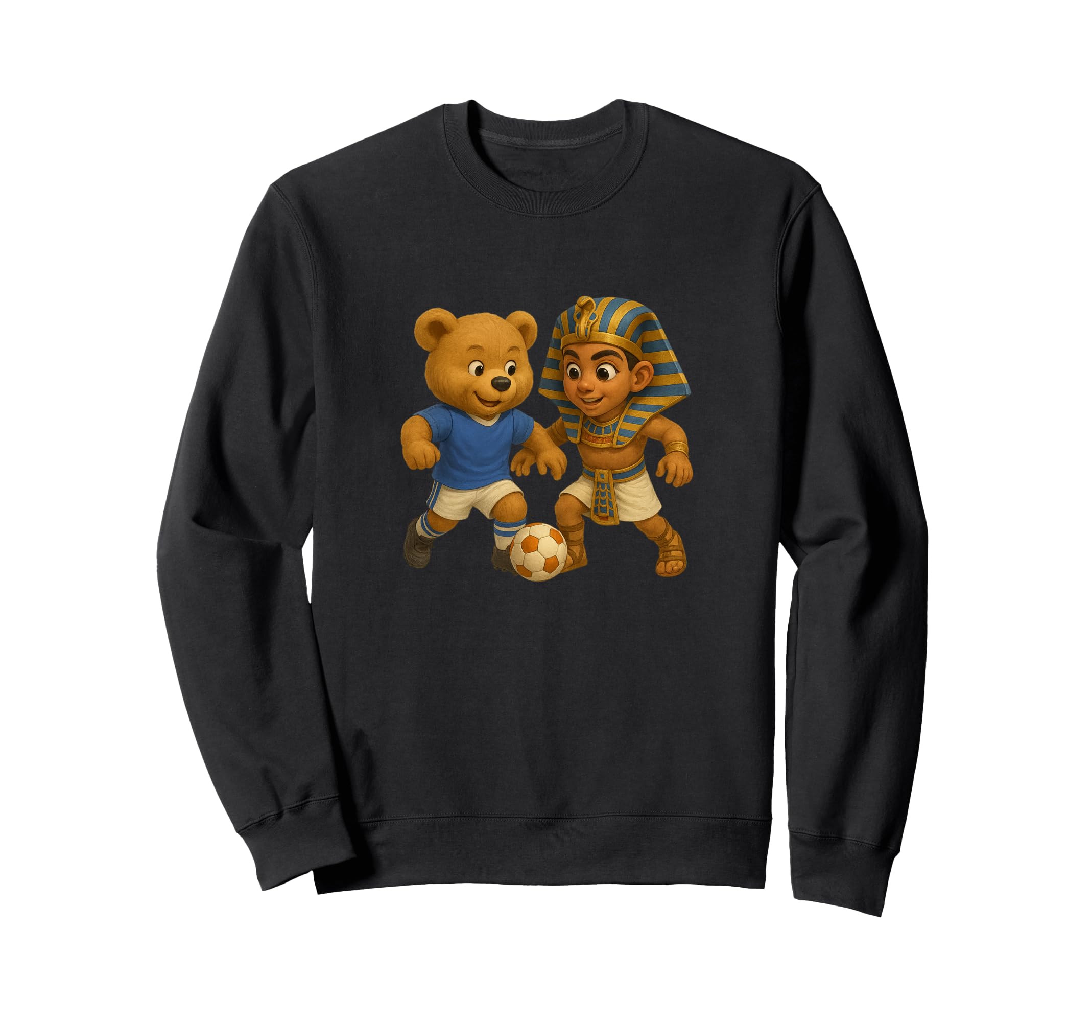 Egyptian Pharaoh King Tut Play Soccer Sweatshirt - Graphic Print Unisex