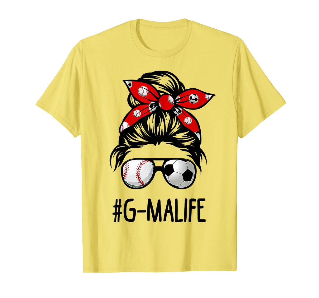 Classy G Ma Life Soccer Messy Bun T-Shirt - Unique Graphic for Adults