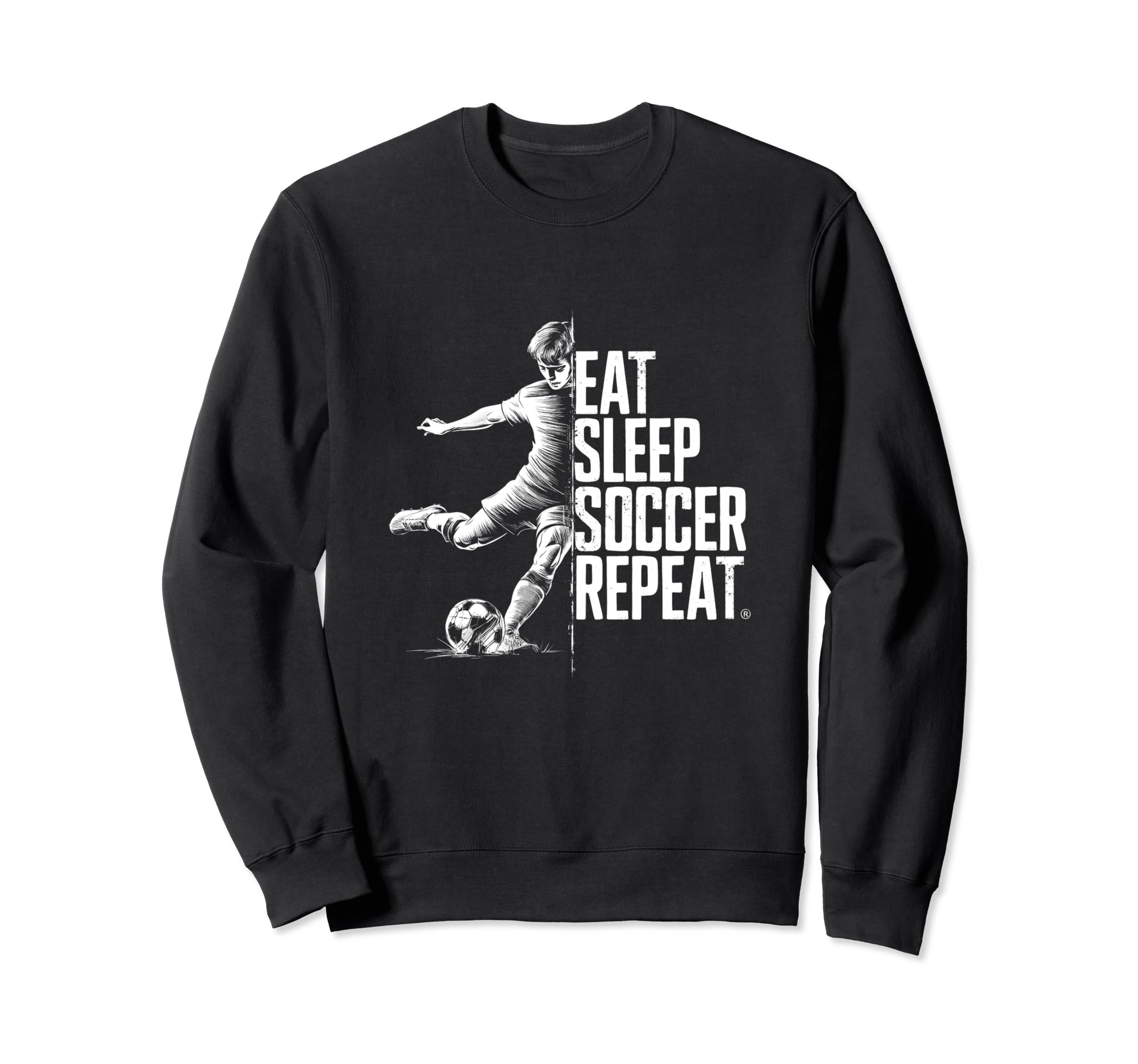 Eat Sleep Soccer Repeat Sweatshirt - Unique Graphic Men Women