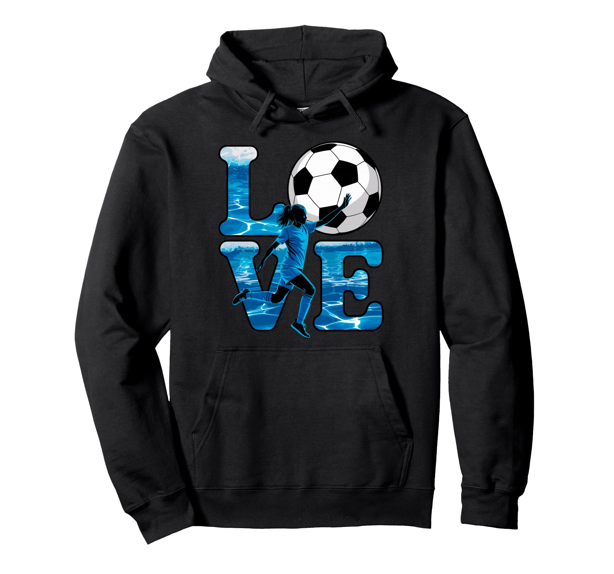 I Love Soccer Goalie Player Fan Game Hoodie - Custom Art Print for Adults