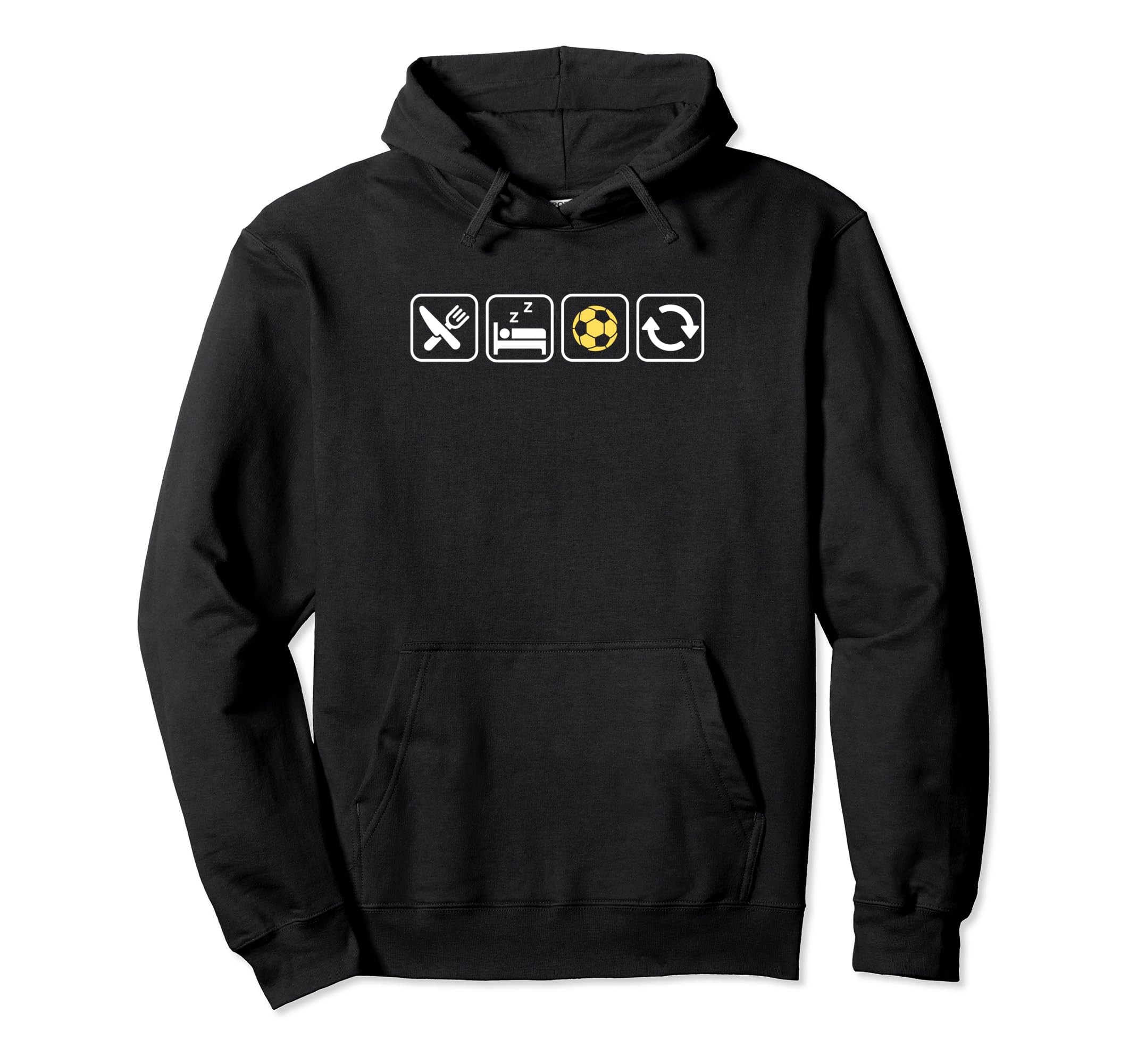 Eat Sleep Soccer Repeat Fun Soccer Lovers Hoodie - Graphic Print Unisex