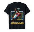 Jesus Saves Soccer Goalie Christian T-Shirt - Custom Art Print for Adults