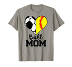 Ball Mom Funny Soccer Softball Player T-Shirt - Graphic Print for Adults
