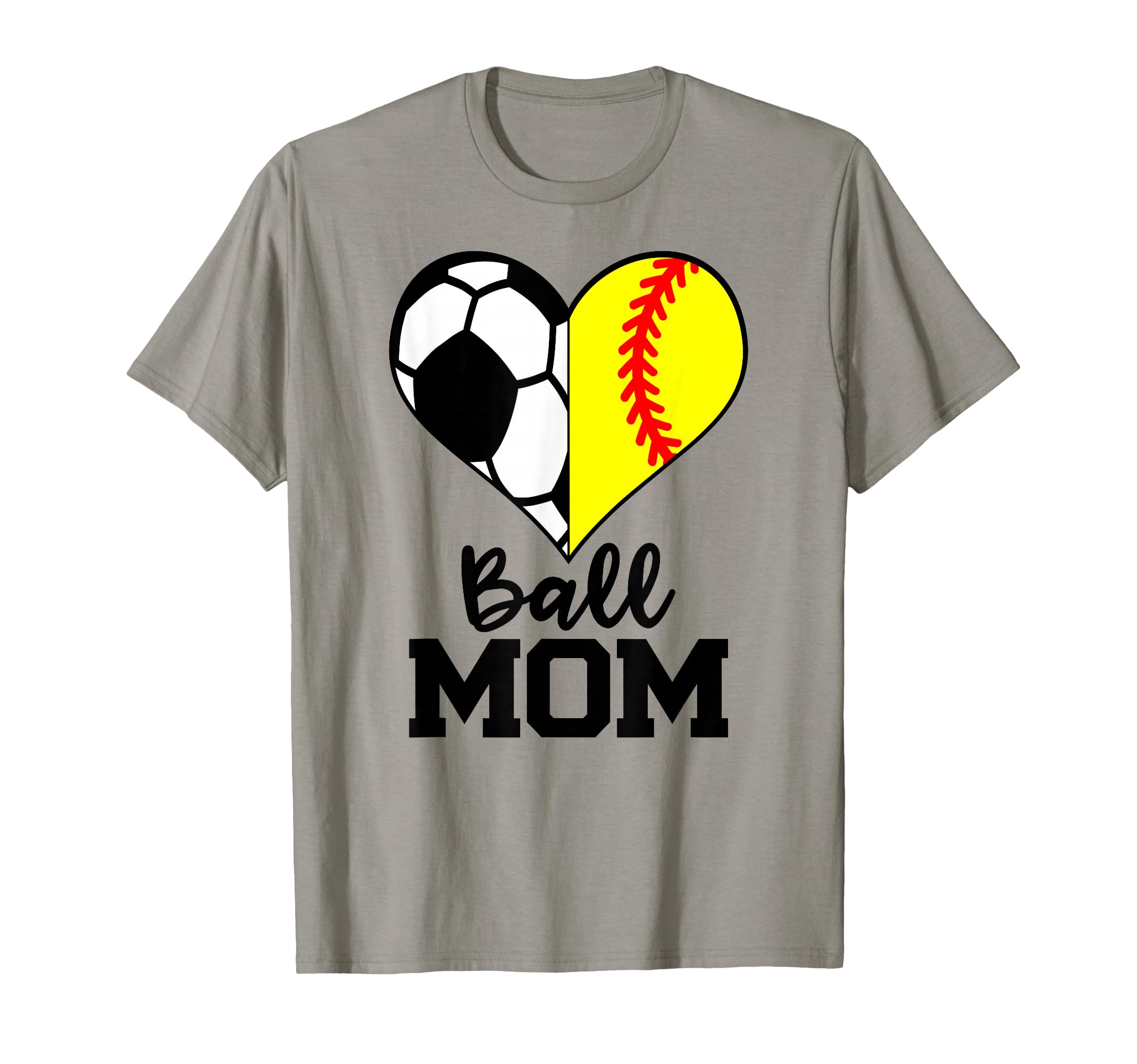 Ball Mom Funny Soccer Softball Player T-Shirt - Graphic Print for Adults