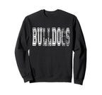 Bulldogs Mascot Distressed School Sweatshirt - Minimalist Print Men Women