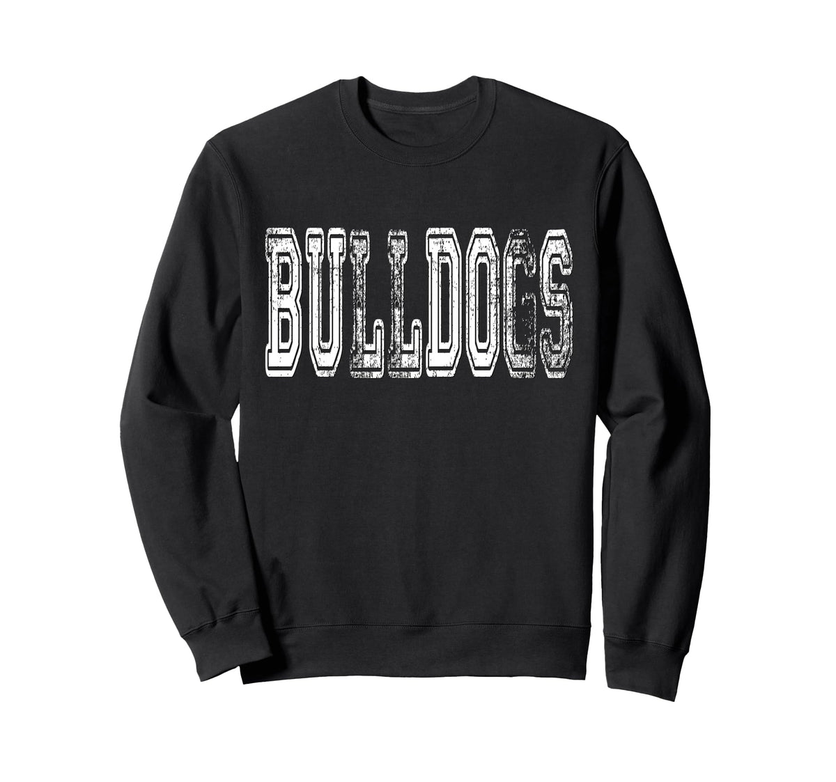 Bulldogs Mascot Distressed School Sweatshirt - Minimalist Print Men Women