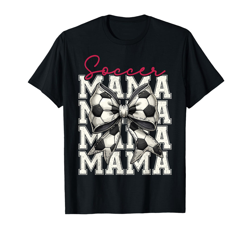 Soccer Mama Funny Coquette Bow Mom T-Shirt - Fun Novelty Design for Adults