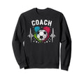 Soccer Coach Training Heart Beat Sweatshirt - Graphic Print Unisex