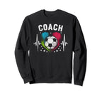Soccer Coach Training Heart Beat Sweatshirt - Graphic Print Unisex