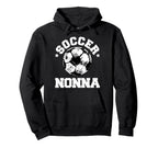 Soccer Nonna Soccer Ball Distressed Funny Hoodie - Graphic Print Unisex