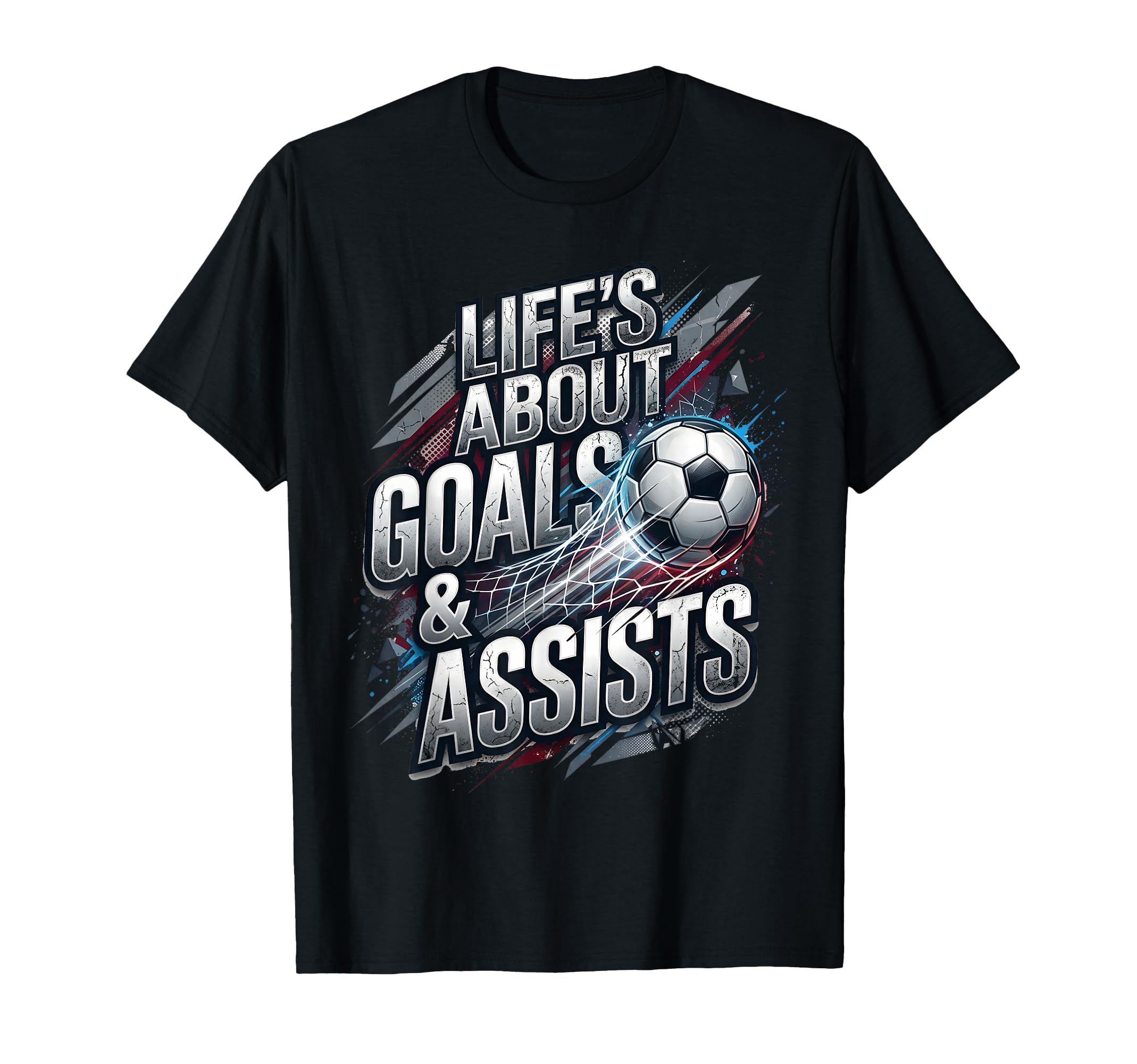 Lifes About Goals And Assist Soccer T-Shirt - Minimalist Print Unisex