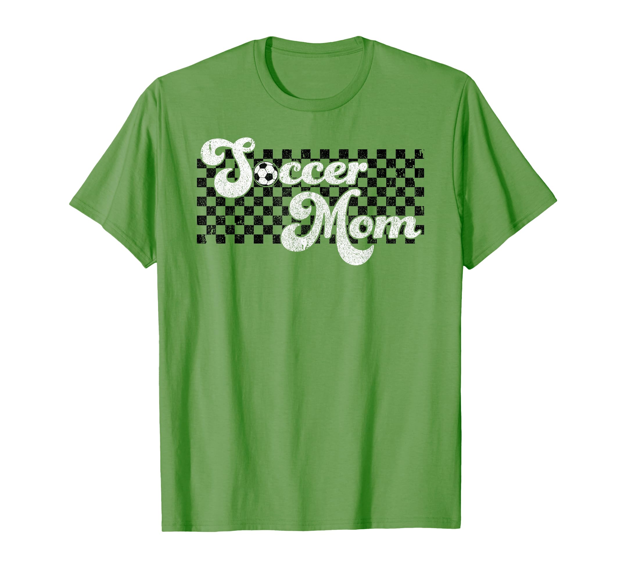 Soccer Mom Soccer Mama Checkered T-Shirt - Unique Graphic Men Women