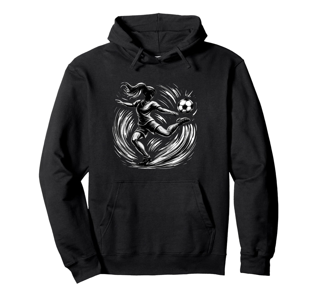 Soccer Launching Kick Fierce Hoodie - Unique Graphic Men Women