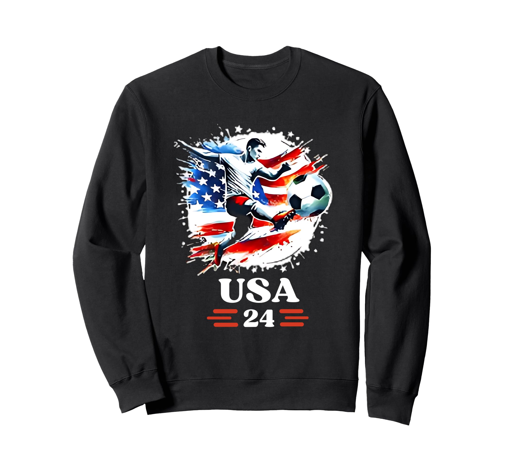 American Flag Soccer Womens Soccer 24 Sweatshirt - Novelty Apparel Unisex