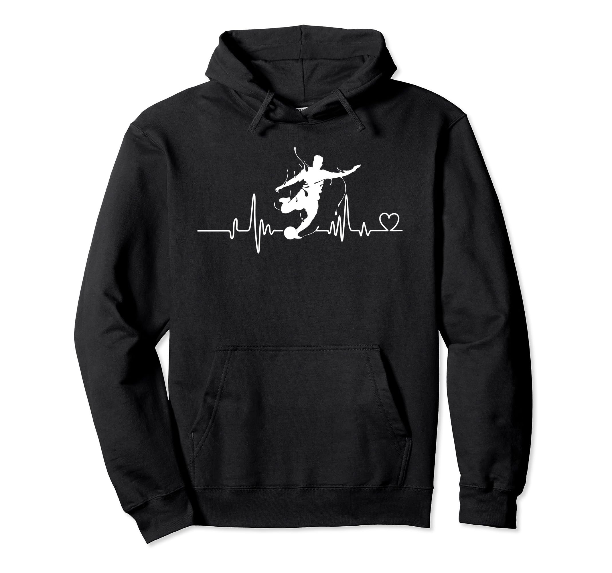 Soccer Heartbeat Tees Soccer Ball Hoodie - Novelty Apparel for Adults