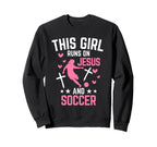 This Runs Jesus And Soccer Sweatshirt - Minimalist Print for Adults