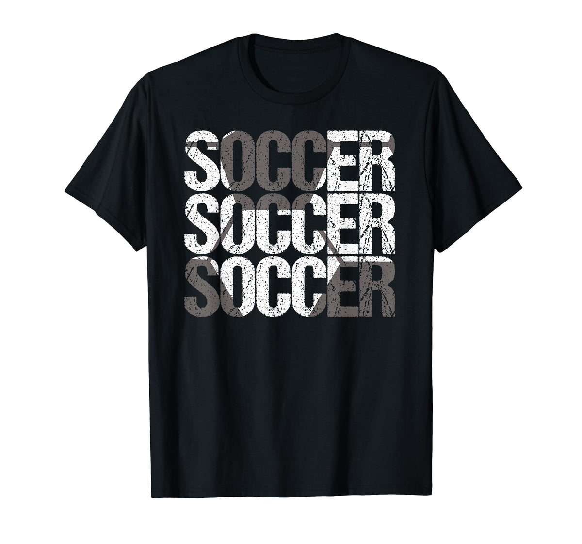 Soccer Distressed Ball Team Soccer T-Shirt - Minimalist Print for Adults