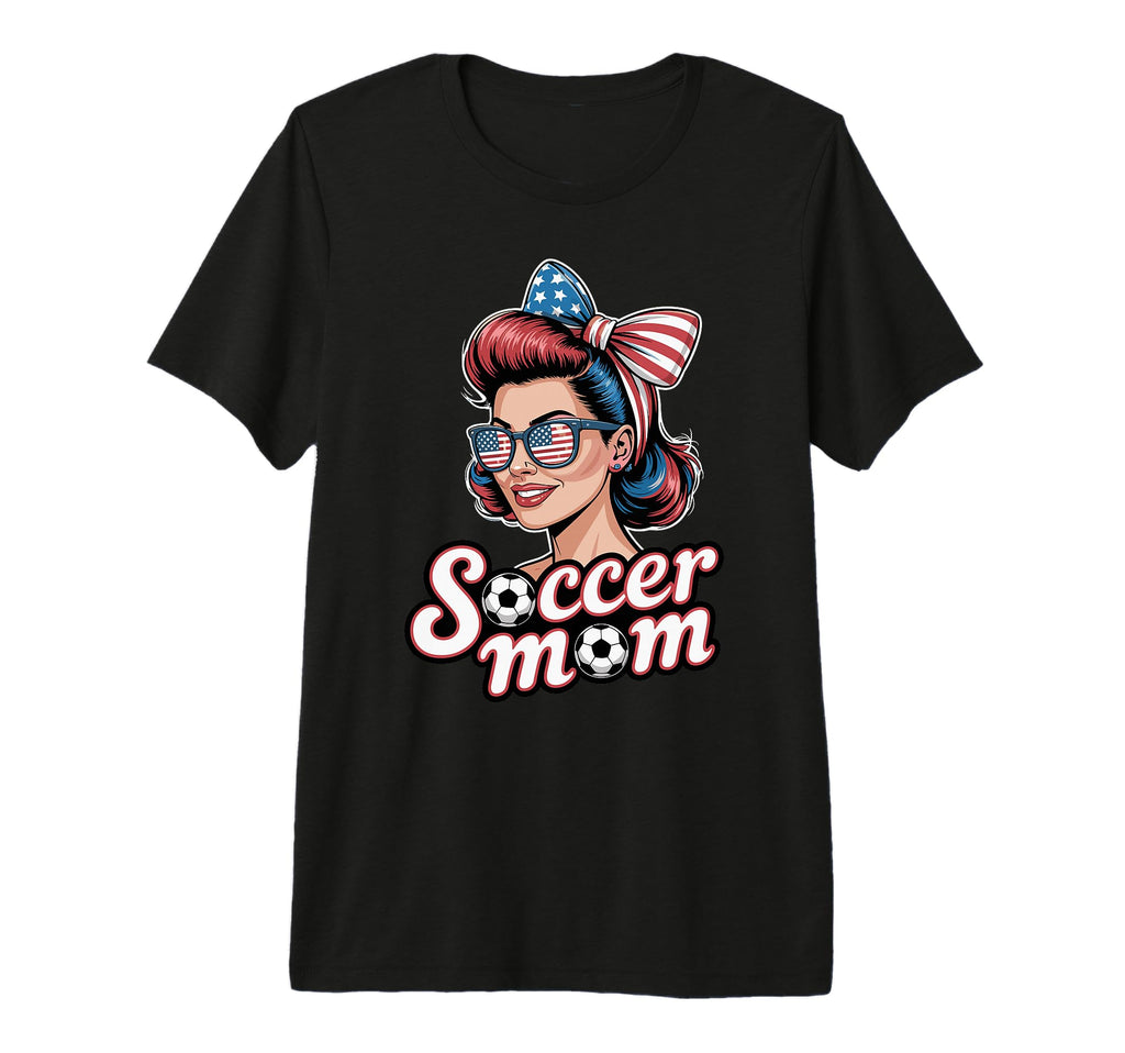 Patriotic Soccer Mom American Flag T-Shirt - Trendy Graphic Unisex